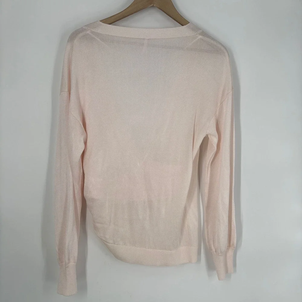 Free People Cozy With You Pale Pink‎ Wrap Sweater Size S Balletcore Soft Girl